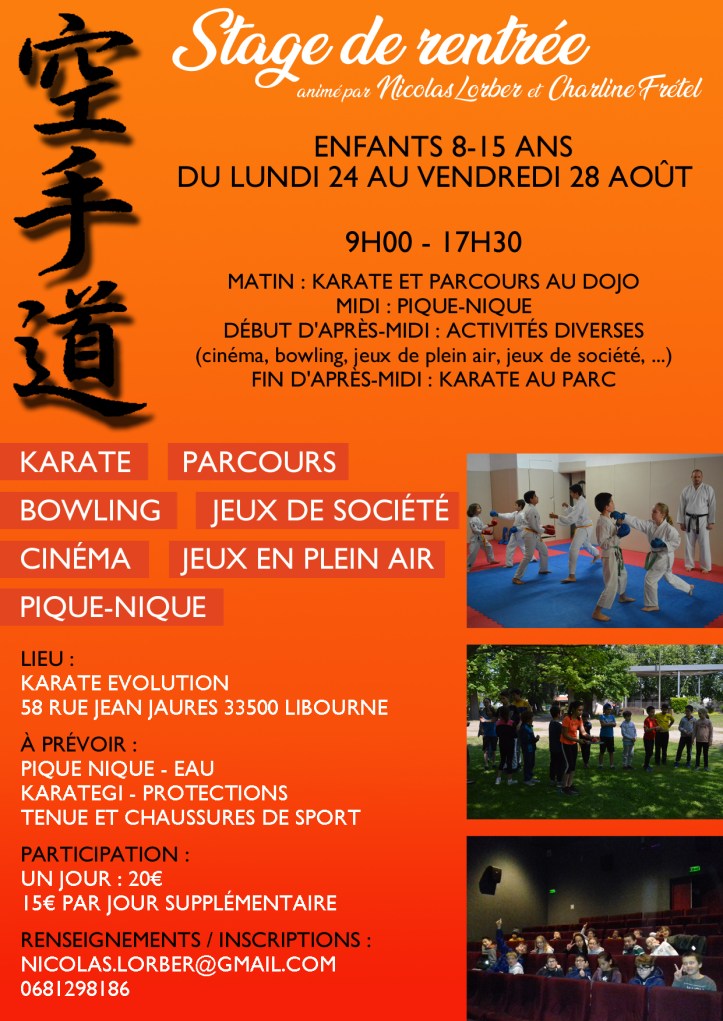 STAGE RENTREE ENFANTS aout2020